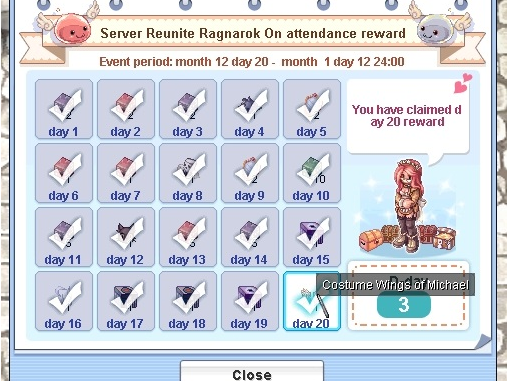 attendance reward ragnarok